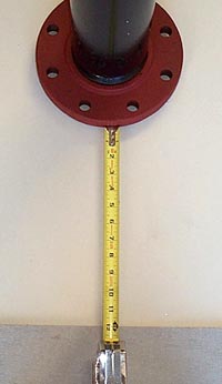Measure Distance from flange to floor.